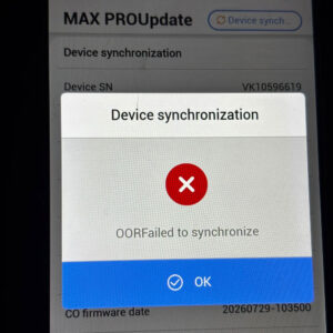 Xhorse VVDI Key Tool Max Pro ‘OOR Failed